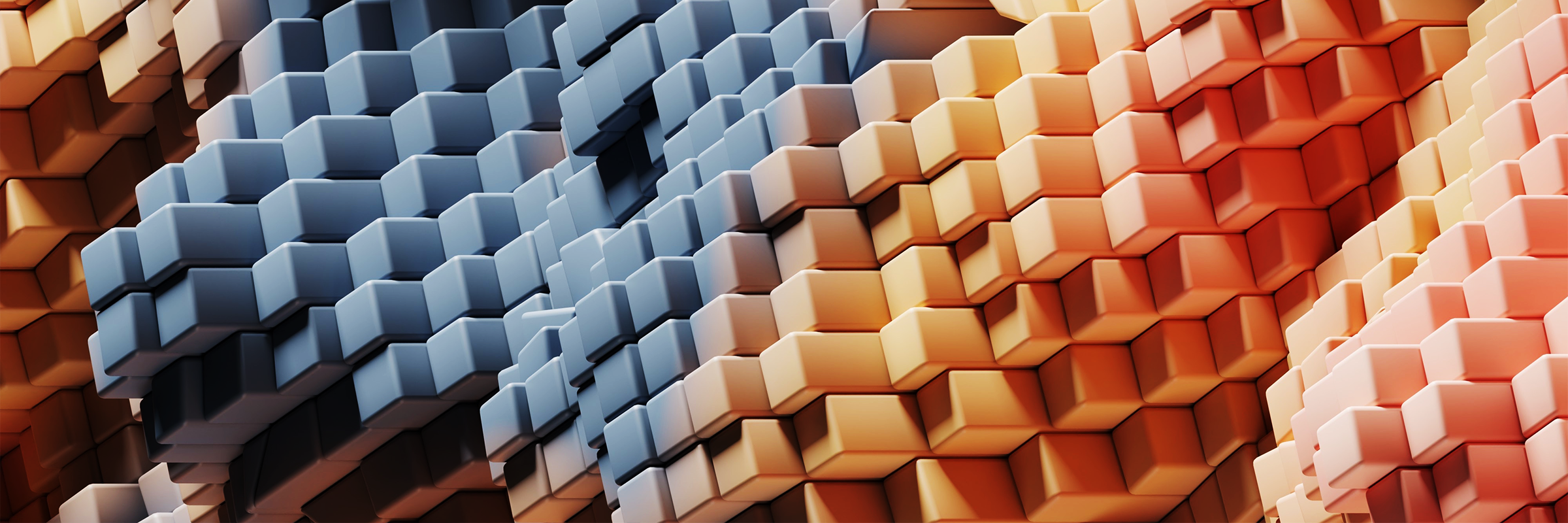 Aneinandergereihte Bausteine