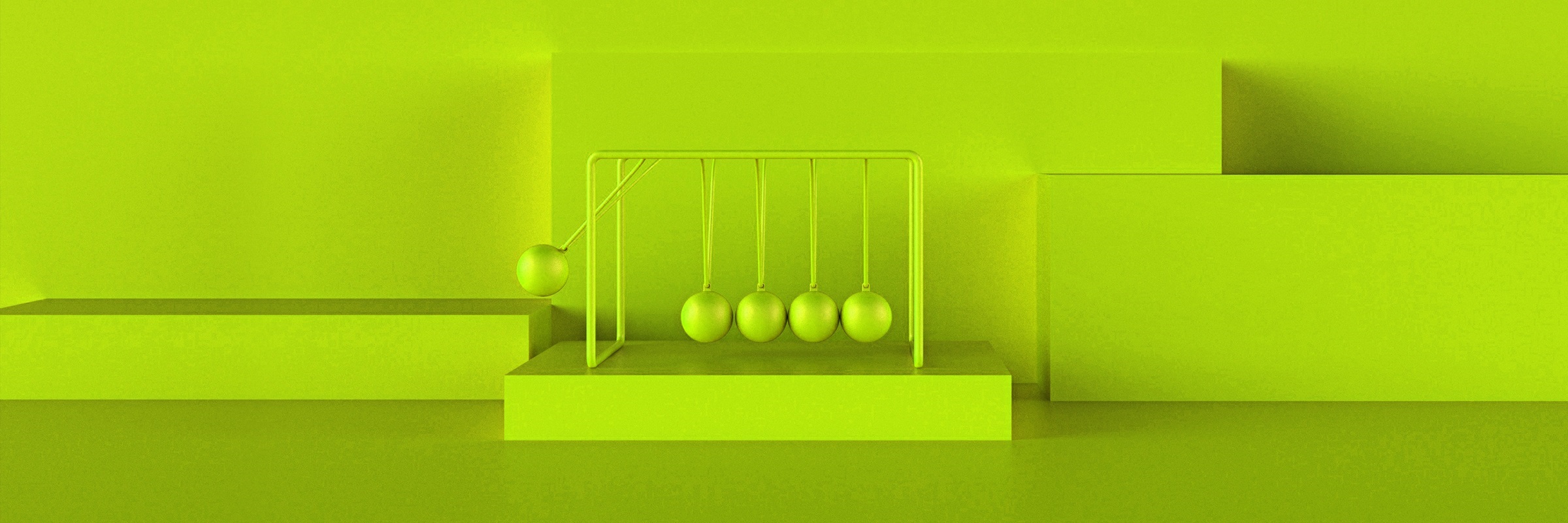 die Newtonsche Wiege in Grün