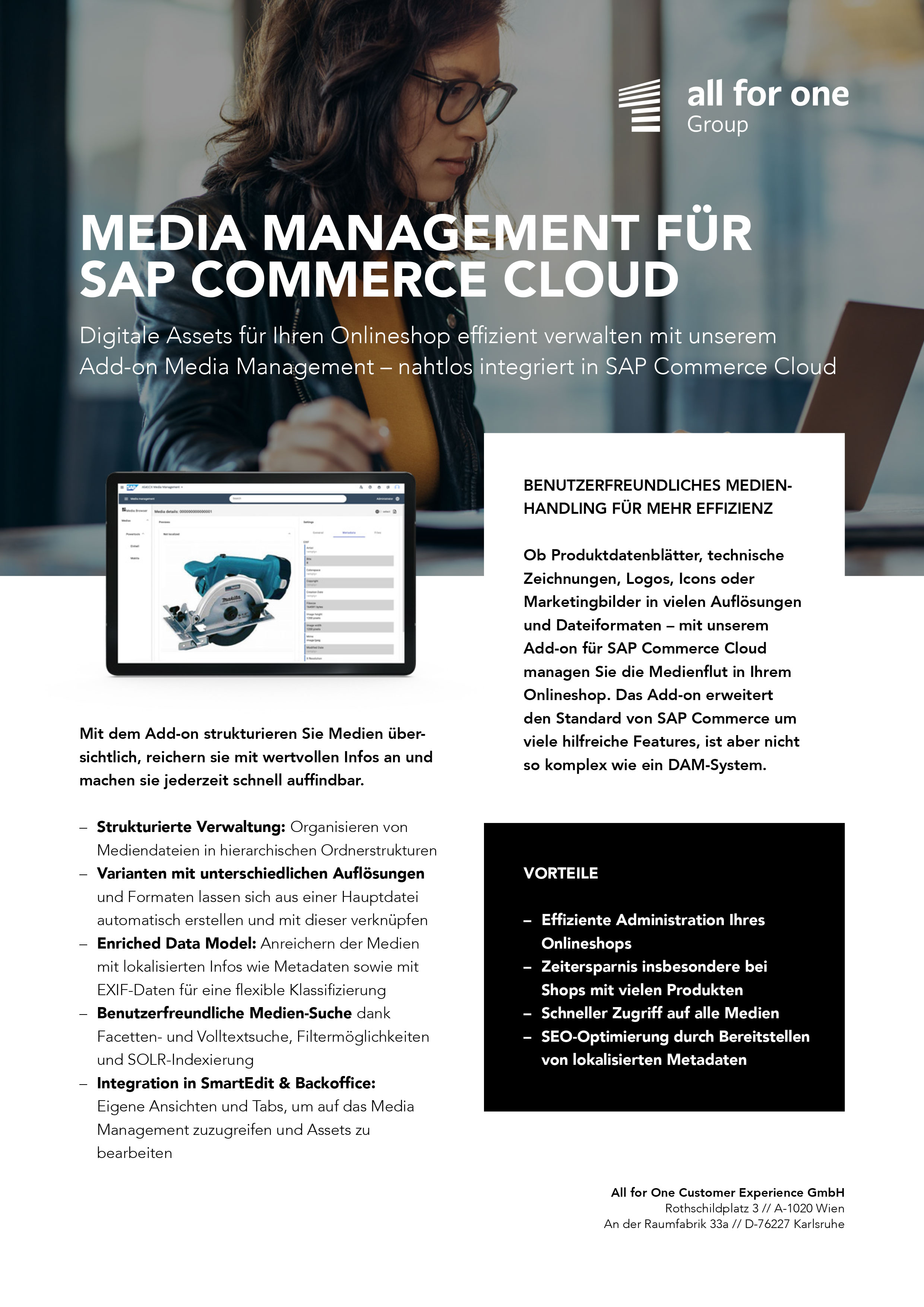 Cover Produktflyer Media Management Angebot